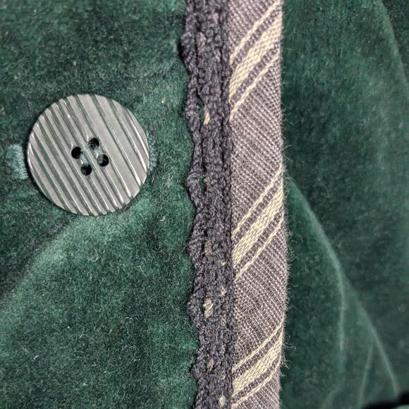 Velvet Reversible Jacket Womens L Green Tapestry Quilted 90s Y2K Vtg Whimsigoth - Picture 10 of 16